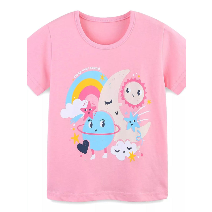 Children’s Sleepover Squad Graphic T-Shirt Blush Pink / 2Y Apparel and Accessories