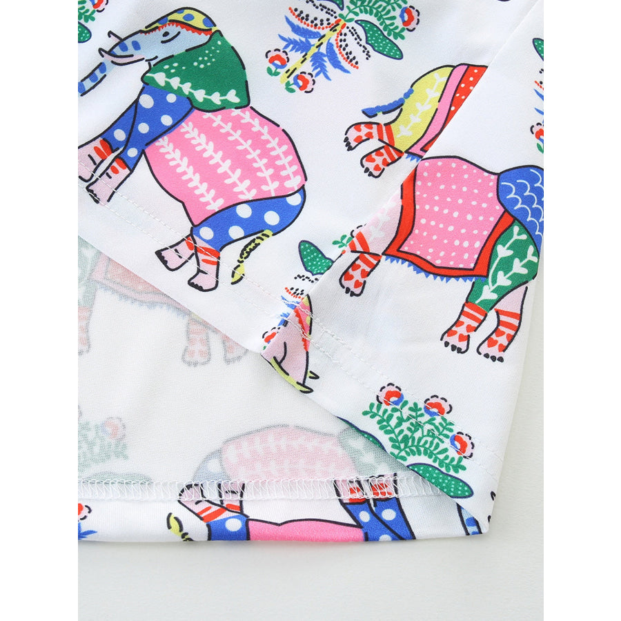 Children’s Sleeveless Elephant Print Casual Dress Apparel and Accessories