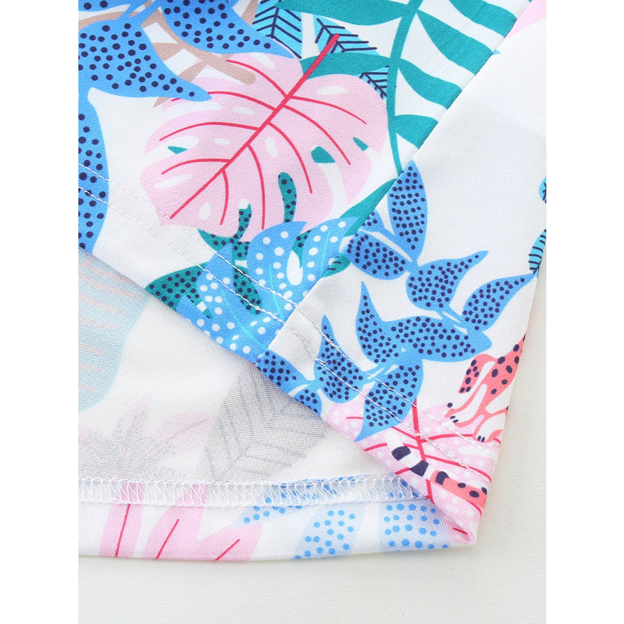Children‘s Sleeveless Leaf Print Casual Dress Apparel and Accessories