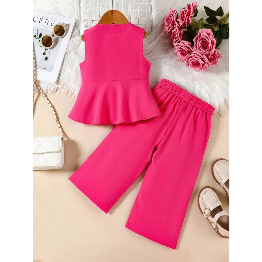Children’s Sleeveless Top and Wide Leg Pants Set Apparel and Accessories