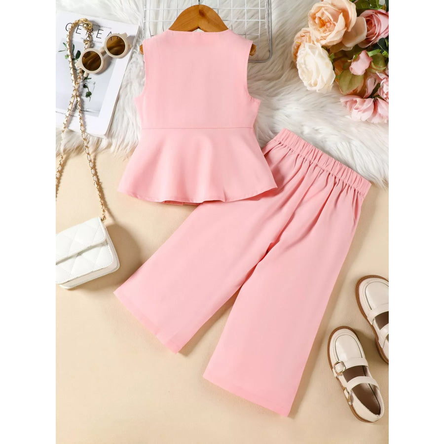 Children’s Sleeveless Top and Wide Leg Pants Set Apparel and Accessories