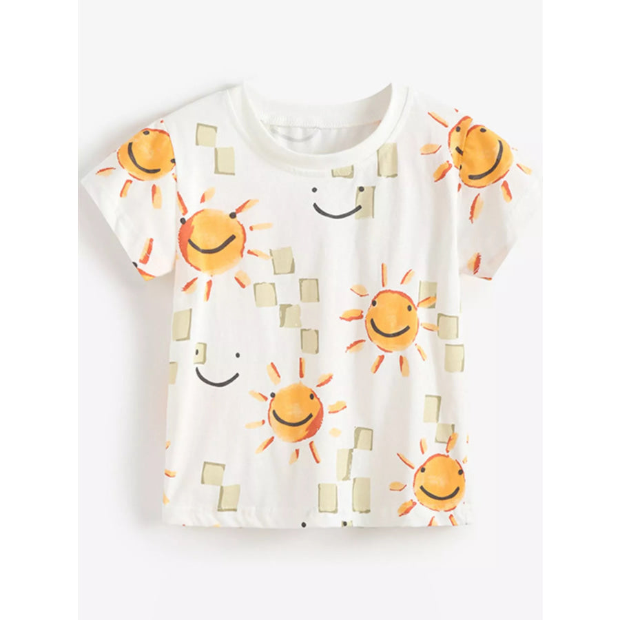 Children’s Smiley Sun Print T-Shirt Apparel and Accessories