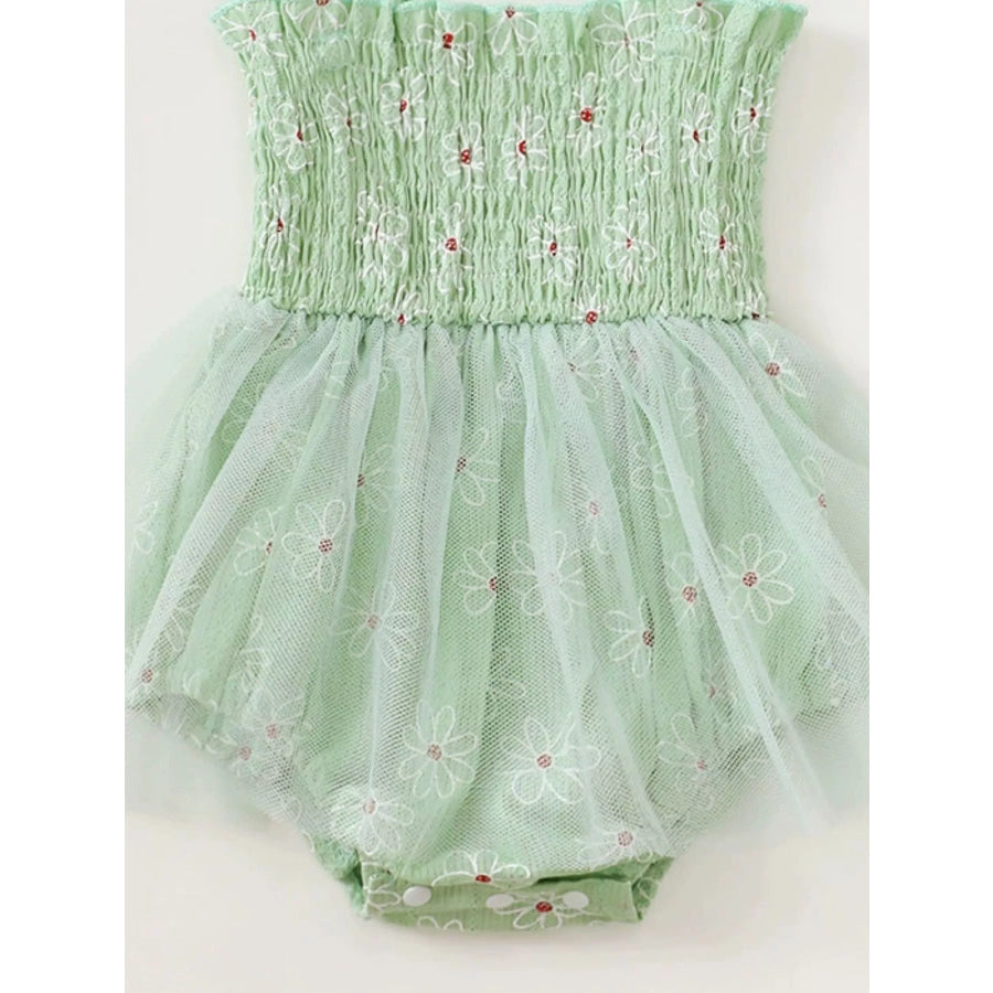 Children’s Smocked Bodice Tulle Dress with Headband Apparel and Accessories