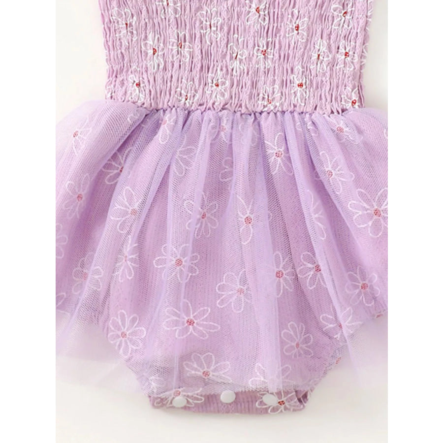 Children’s Smocked Bodice Tulle Dress with Headband Apparel and Accessories