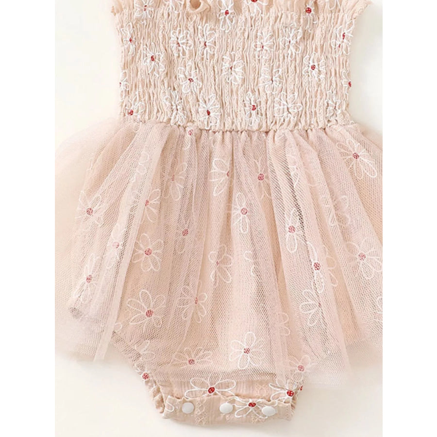 Children’s Smocked Bodice Tulle Dress with Headband Apparel and Accessories