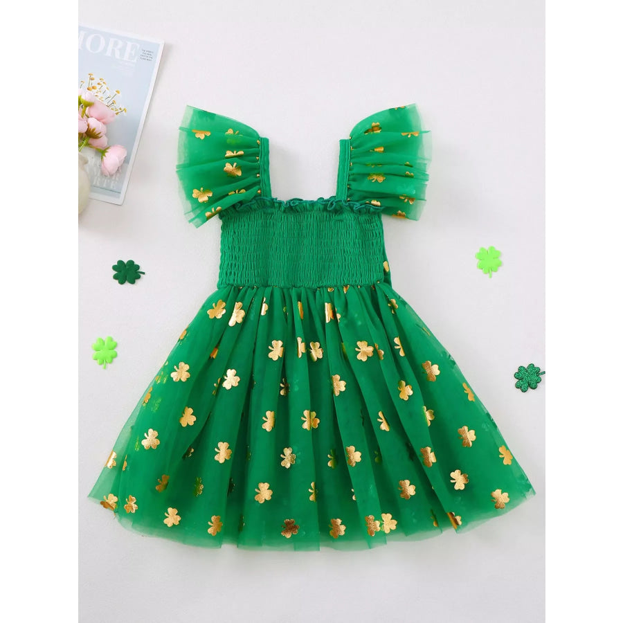 Children’s Smocked Clover Tulle Dress Apparel and Accessories