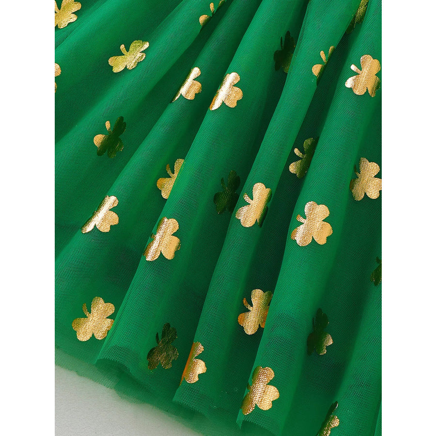 Children’s Smocked Clover Tulle Dress Apparel and Accessories