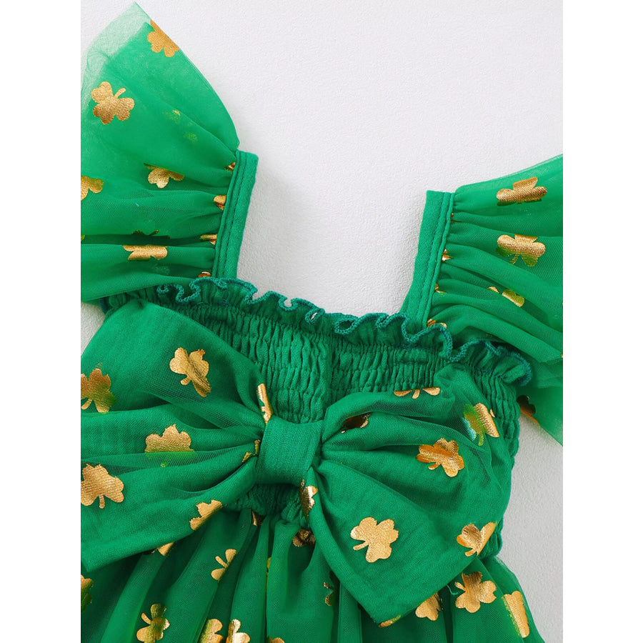 Children’s Smocked Clover Tulle Dress Apparel and Accessories