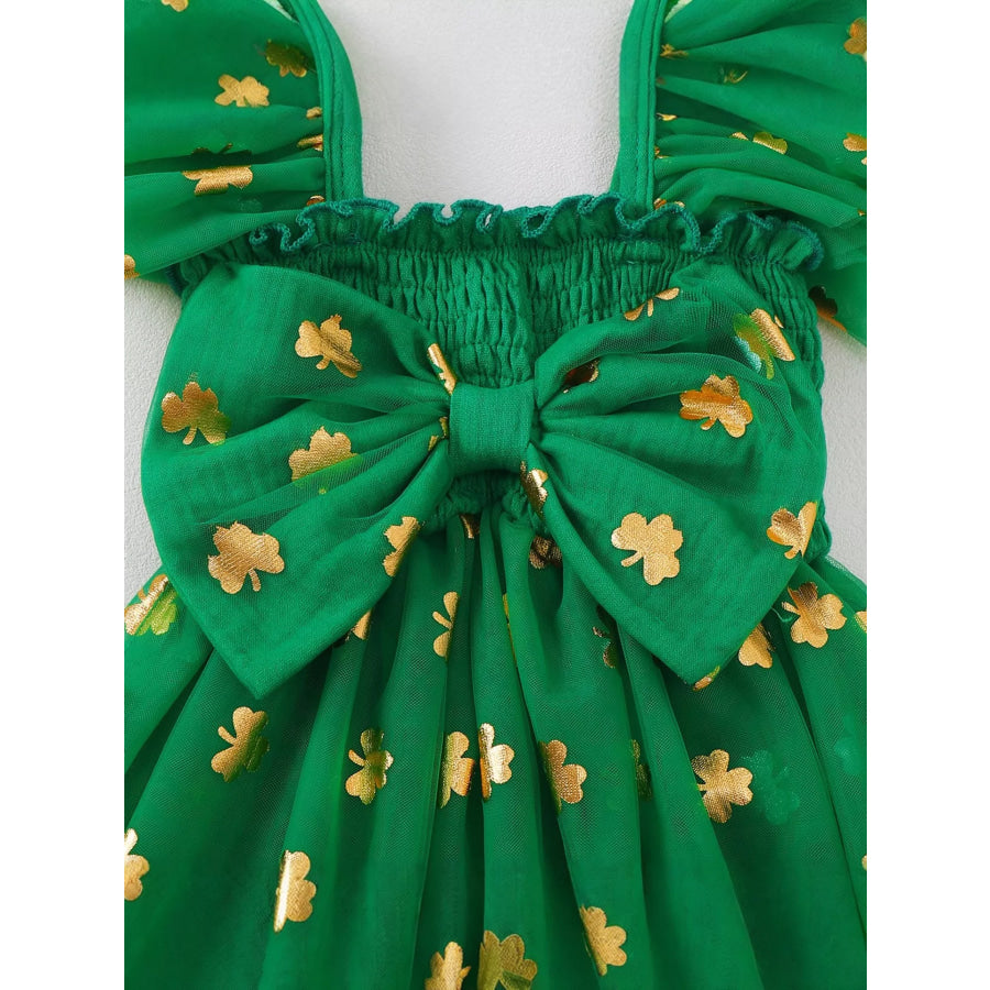 Children’s Smocked Clover Tulle Dress Apparel and Accessories