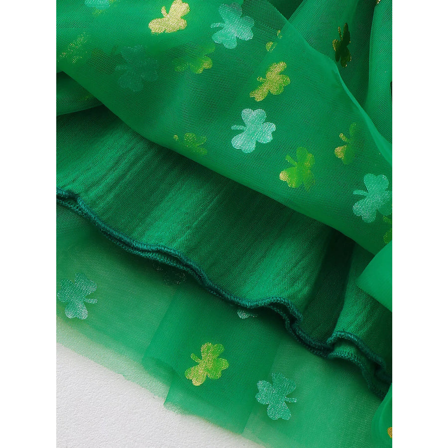 Children’s Smocked Clover Tulle Dress Apparel and Accessories