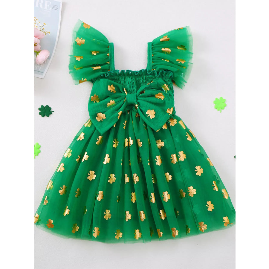 Children’s Smocked Clover Tulle Dress Apparel and Accessories
