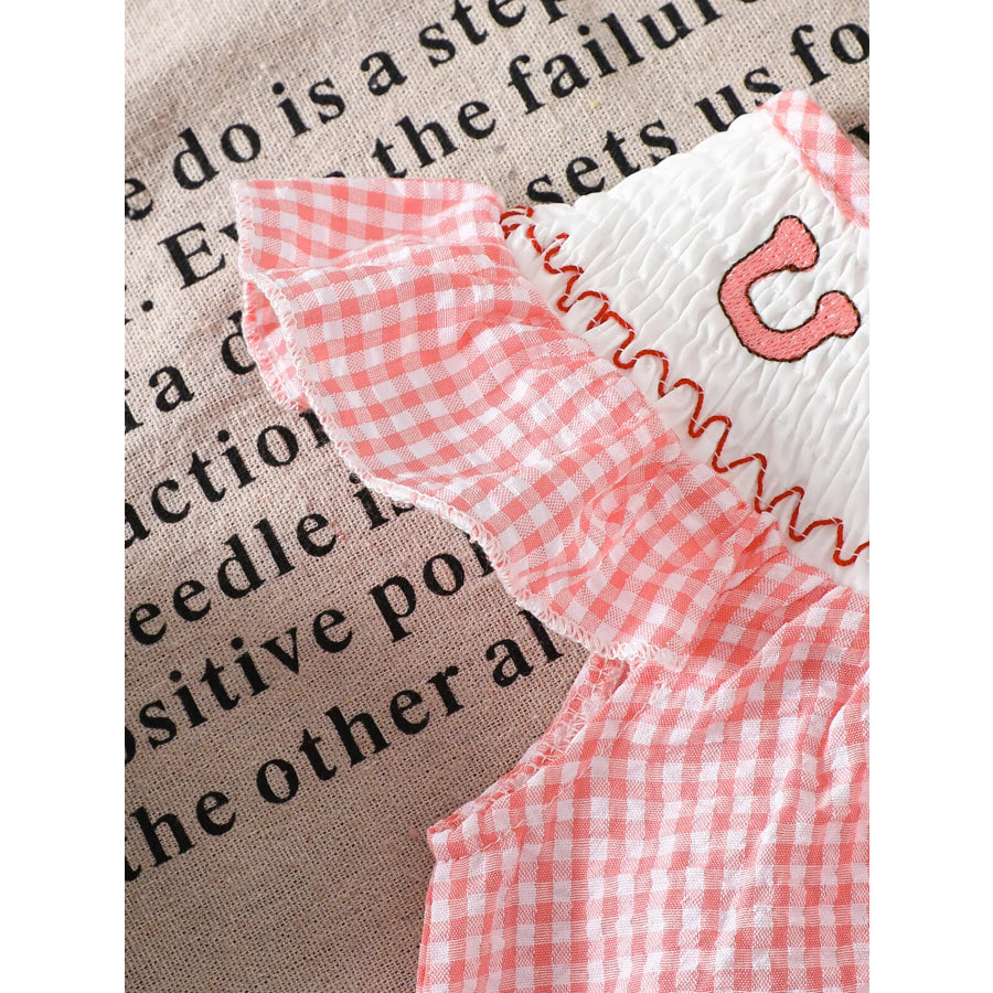 Children’s Smocked Plaid Ruffle Sleeve Dress Apparel and Accessories