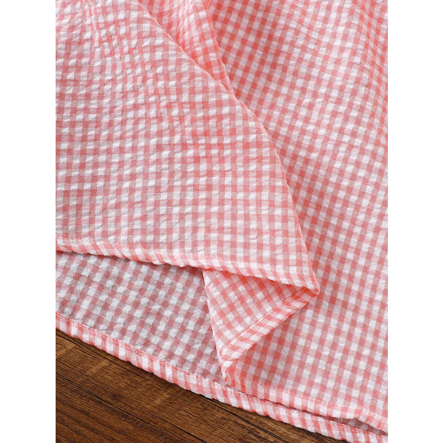 Children’s Smocked Plaid Ruffle Sleeve Dress Apparel and Accessories