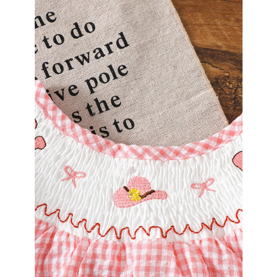 Children’s Smocked Plaid Ruffle Sleeve Dress Apparel and Accessories