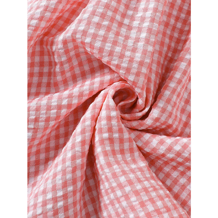 Children’s Smocked Plaid Ruffle Sleeve Dress Apparel and Accessories
