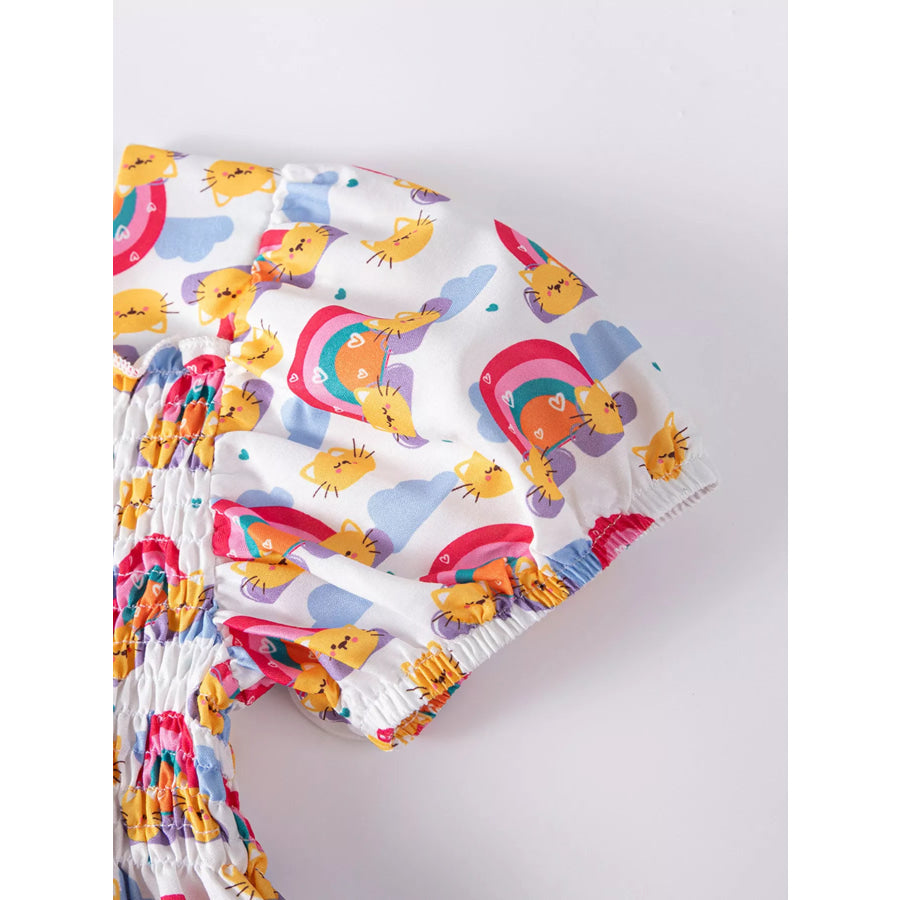 Children’s Smocked Puff Sleeve Dress Apparel and Accessories