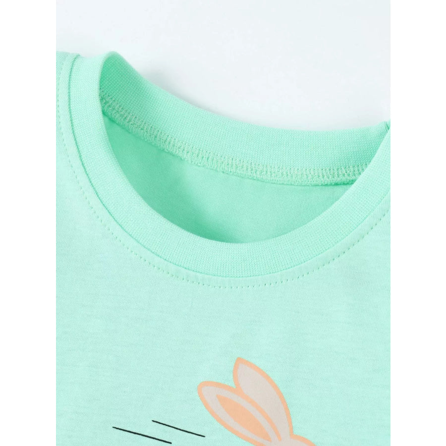 Children’s Snail and Bunny Race Graphic Short Sleeve T-Shirt Apparel and Accessories