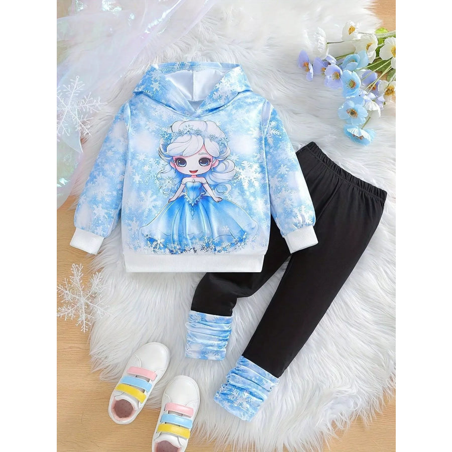Children’s Snowflake Hoodie and Leggings Set Light Blue / 2-3Y Apparel and Accessories