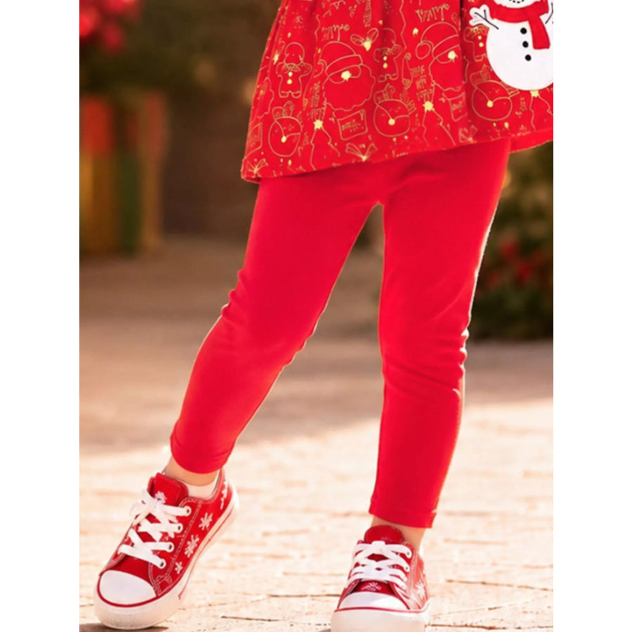 Children’s Snowman Applique Peplum Top and Leggings Set Apparel and Accessories