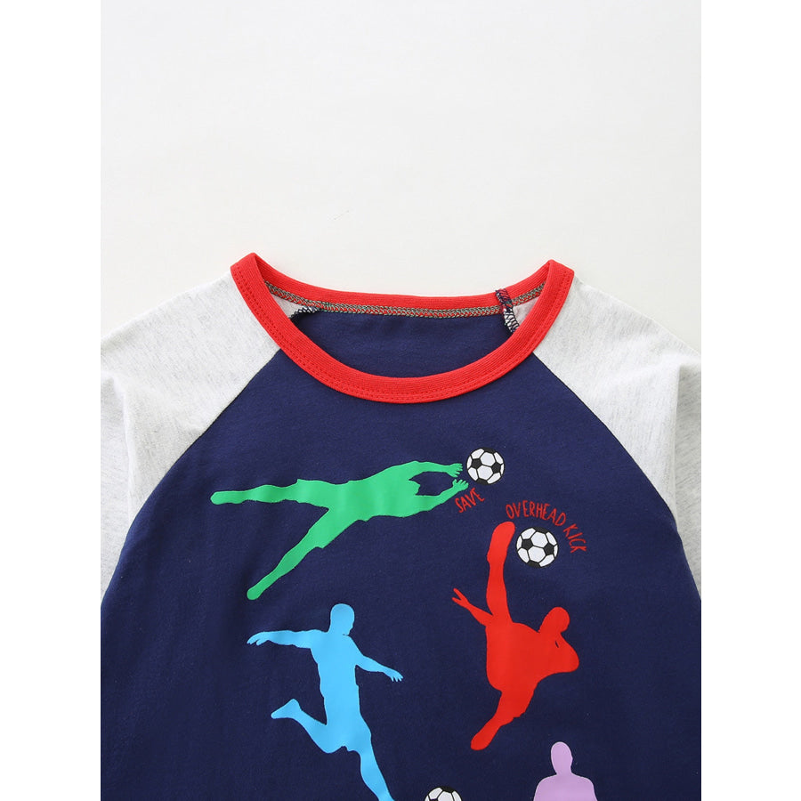 Children’s Soccer Player Graphic Long Sleeve T-Shirt Apparel and Accessories