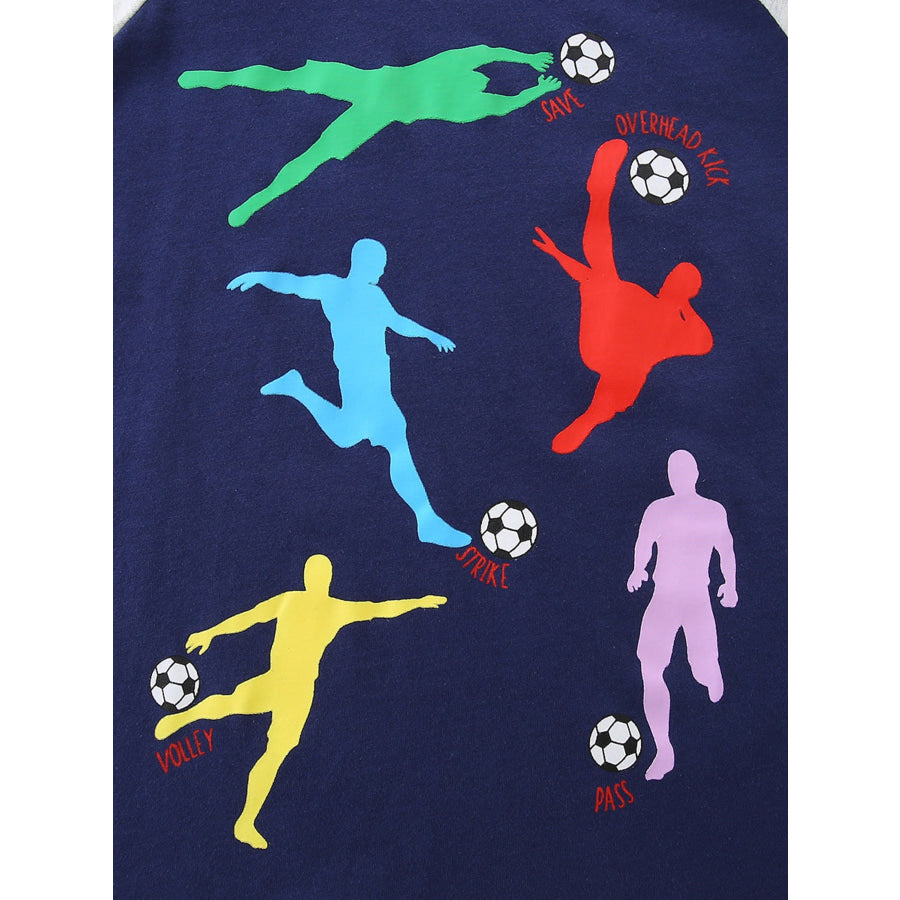 Children’s Soccer Player Graphic Long Sleeve T-Shirt Apparel and Accessories