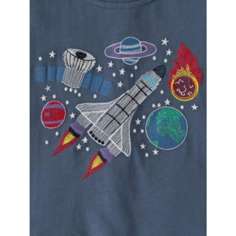 Children’s Space Adventure Round Neck T-Shirt Apparel and Accessories