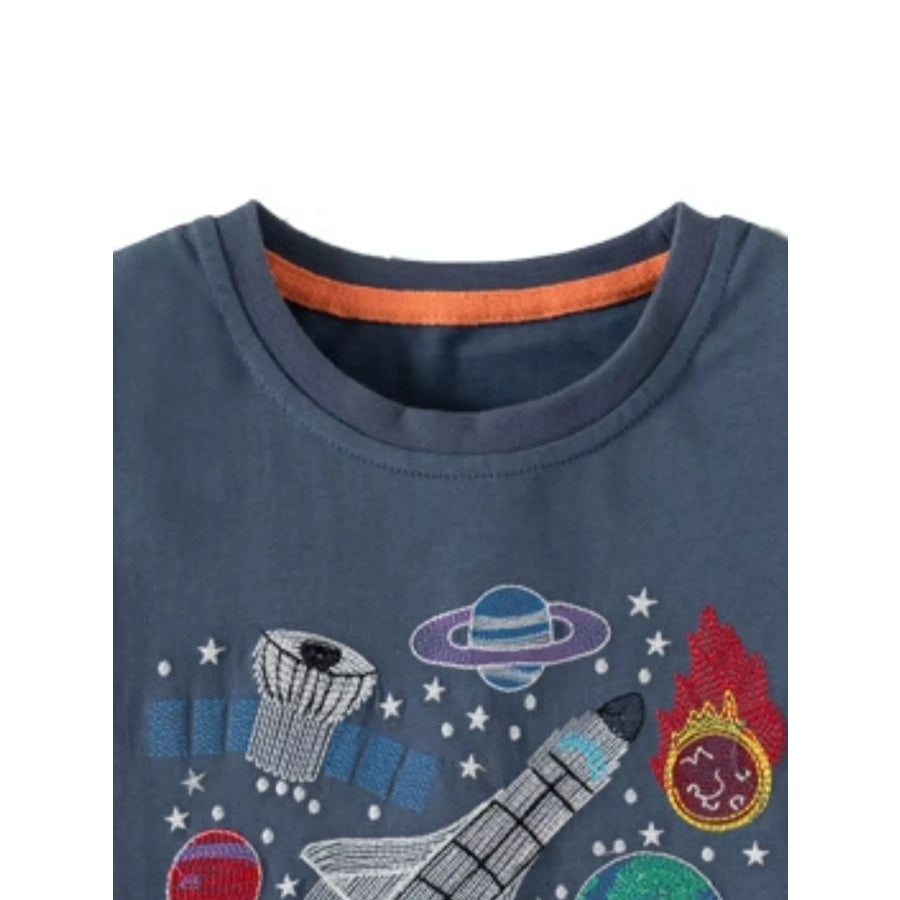 Children’s Space Adventure Round Neck T-Shirt Apparel and Accessories