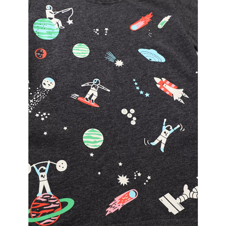 Children’s Space-Themed Short Sleeve T-Shirt Apparel and Accessories