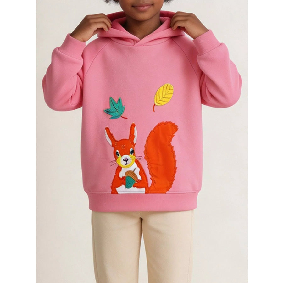 Children’s Squirrel Raglan Sleeve Hoodie Apparel and Accessories