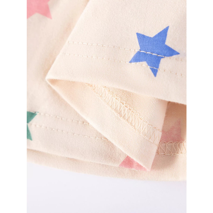 Children’s Star Print Ruffle Trim Sleeveless Casual Dress Apparel and Accessories