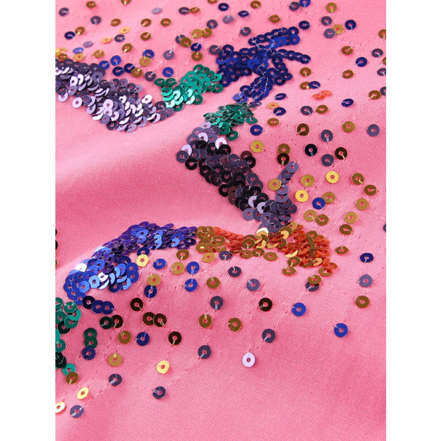 Children’s Star Sequin Round Neck Tee Apparel and Accessories