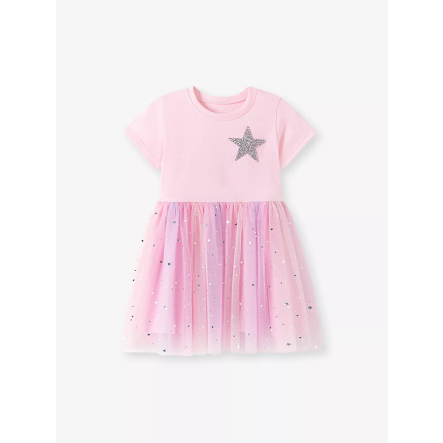Children’s Star Short Sleeve Tulle Dress Apparel and Accessories