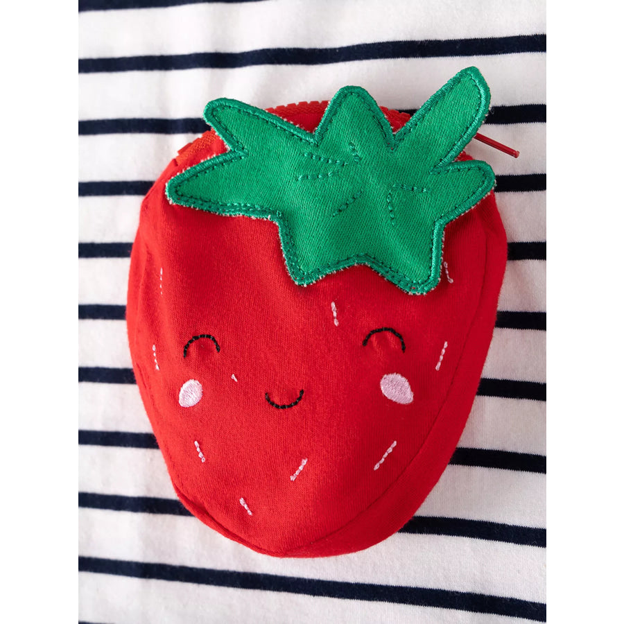 Children’s Strawberry Applique Striped T-Shirt & Shorts Set Apparel and Accessories