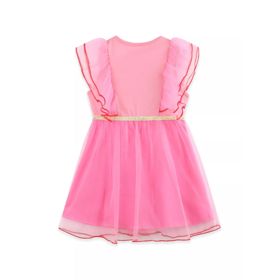 Children’s Strawberry Embroidered Ruffle Sleeve Tulle Dress Apparel and Accessories