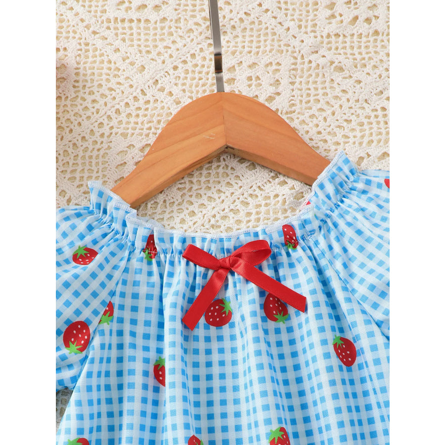 Children’s Strawberry Gingham Dress with Matching Purse & Hat Set Apparel and Accessories