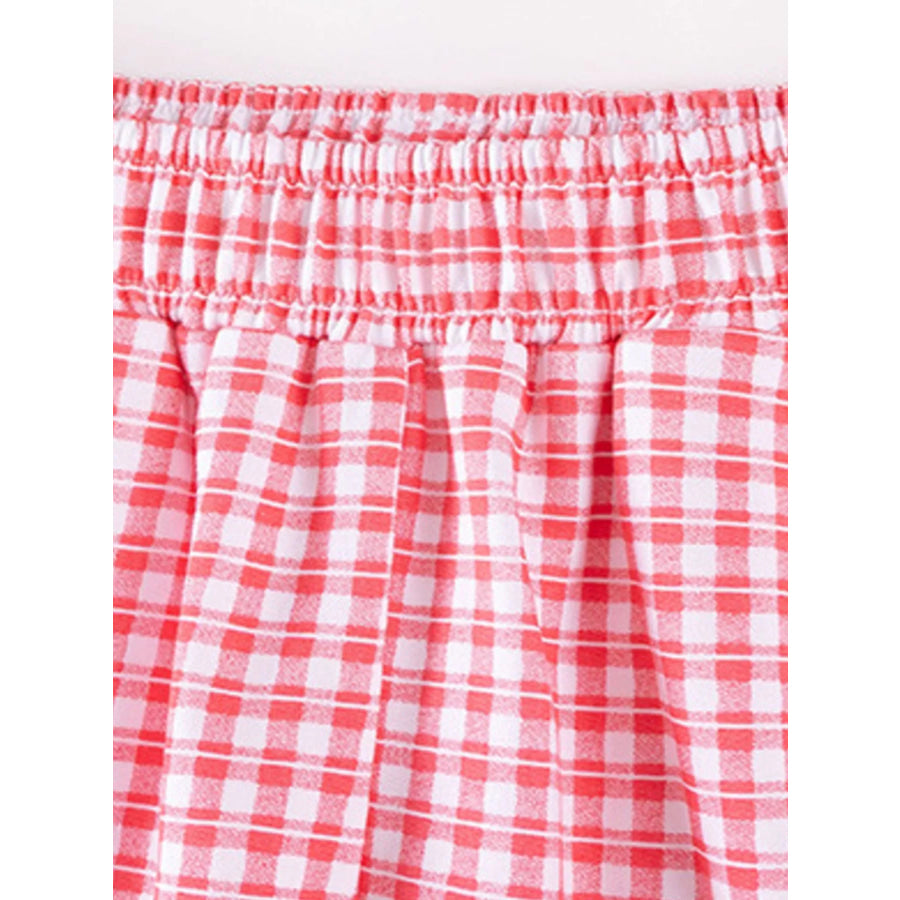 Children’s Strawberry Graphic Sweatshirt and Gingham Pants Set Apparel Accessories