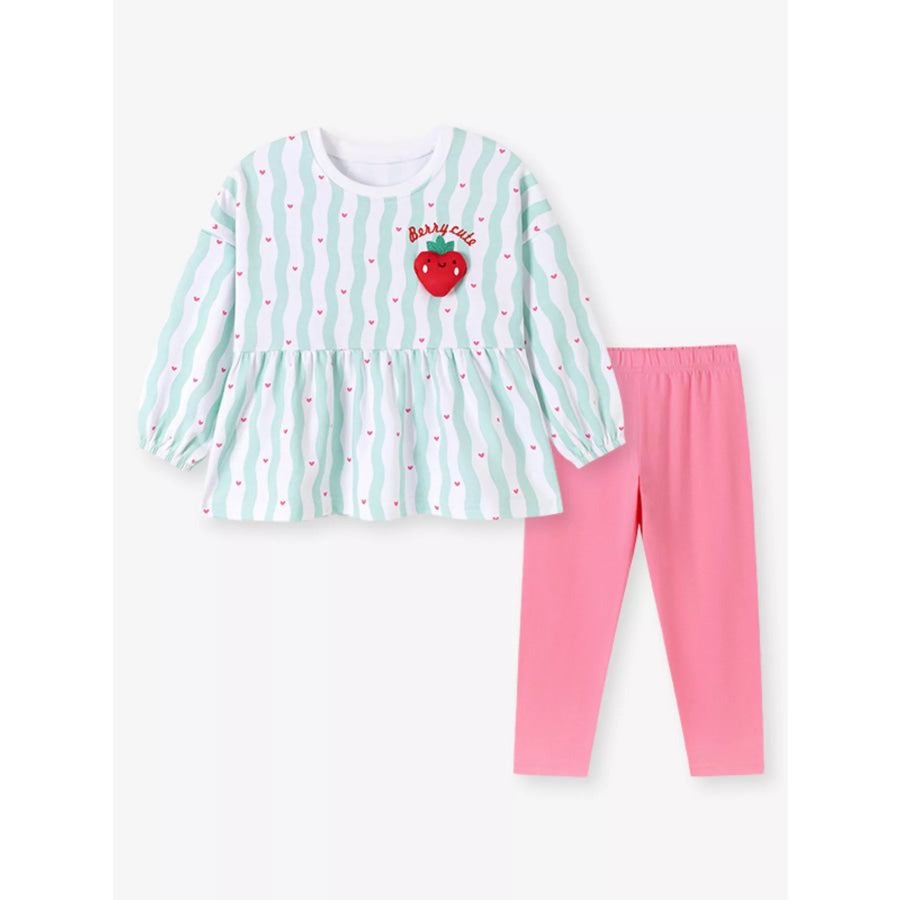 Children’s Strawberry Peplum Top and Leggings Set Apparel and Accessories