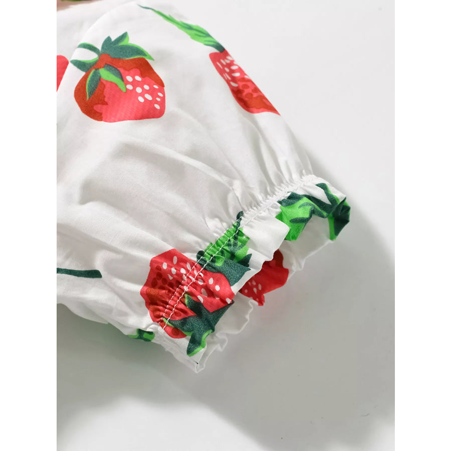 Children’s Strawberry Print Peter Pan Collar Dress Apparel and Accessories