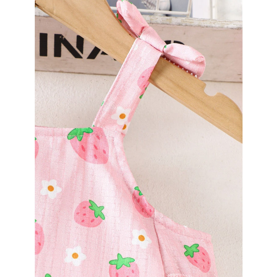 Children’s Strawberry Print Ruffled Cami and Shorts Set Apparel Accessories