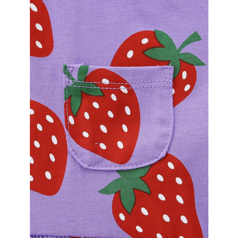 Children’s Strawberry Print Short Sleeve Dress Apparel and Accessories