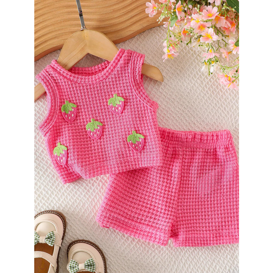Children’s Strawberry Tank and Shorts Set Pink / 6-9M Apparel Accessories