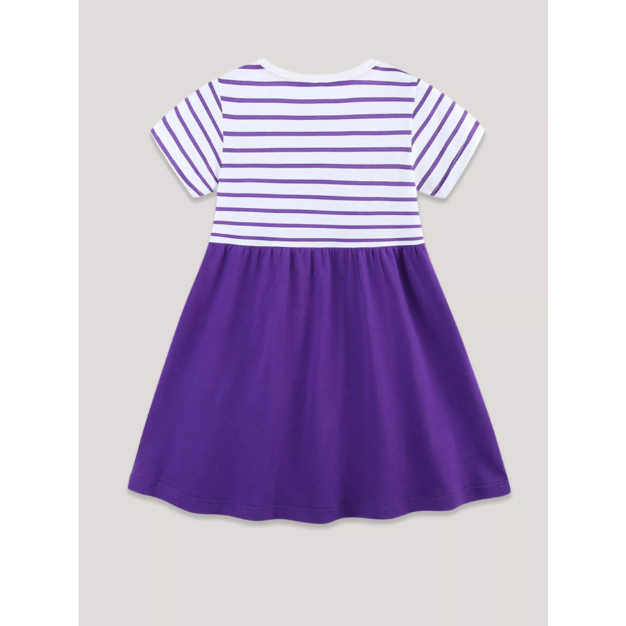 Children’s Striped & Animal Embroidered Dress Apparel and Accessories