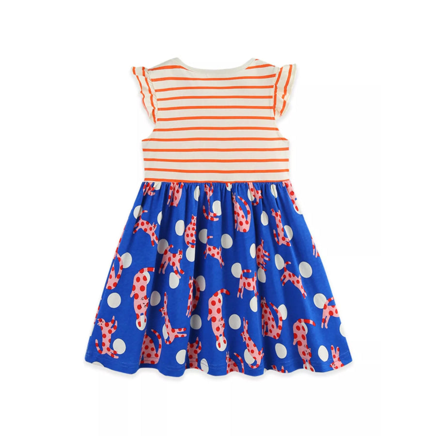 Children’s Striped Animal Print Ruffled Dress Apparel and Accessories