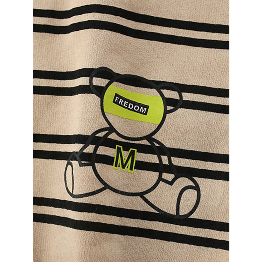Children’s Striped Bear Crew Neck Sweatshirt Apparel and Accessories