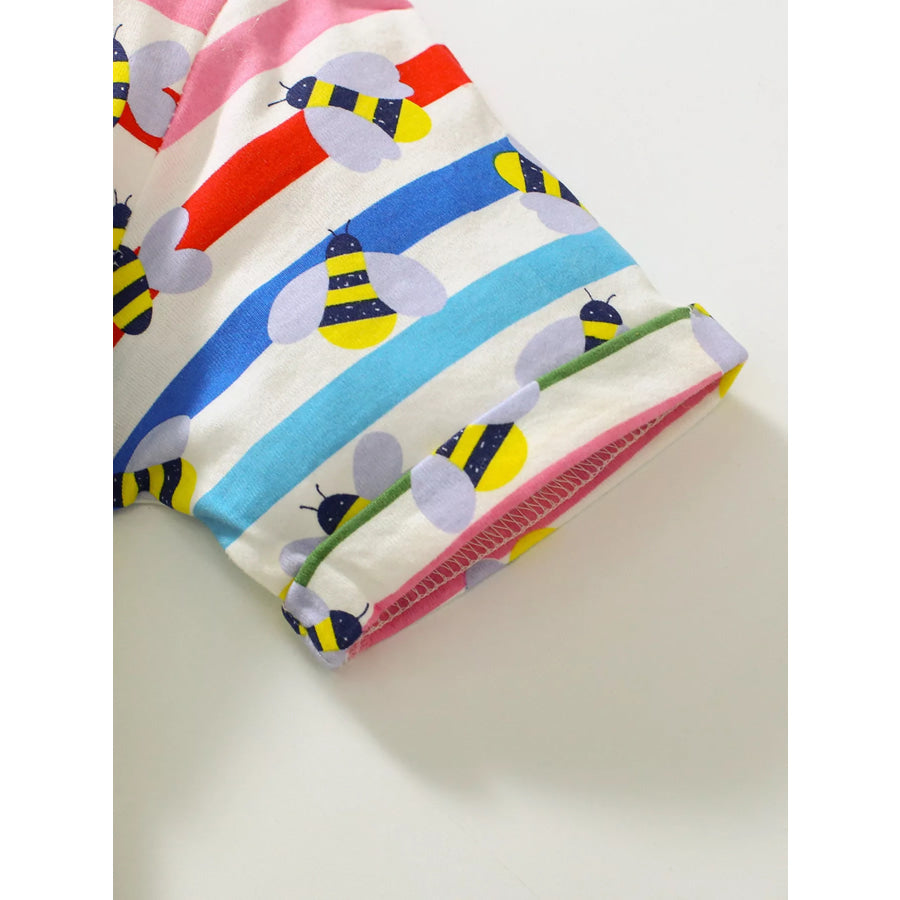 Children’s Striped Bee Print Casual Dress Apparel and Accessories
