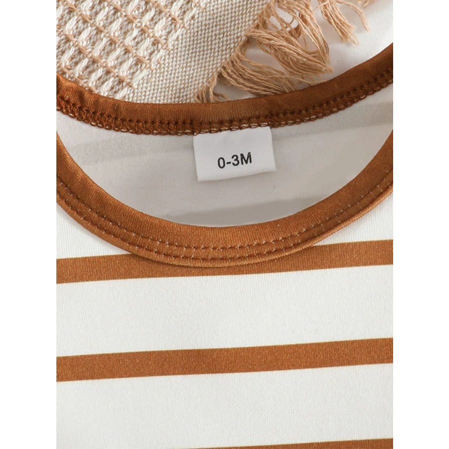 Children’s Striped Bodysuit and Overalls Set Apparel and Accessories