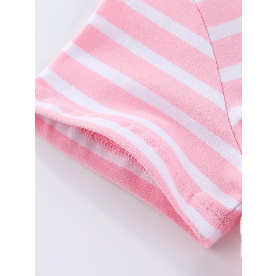 Children’s Striped Bunny Embroidered Dress Apparel and Accessories