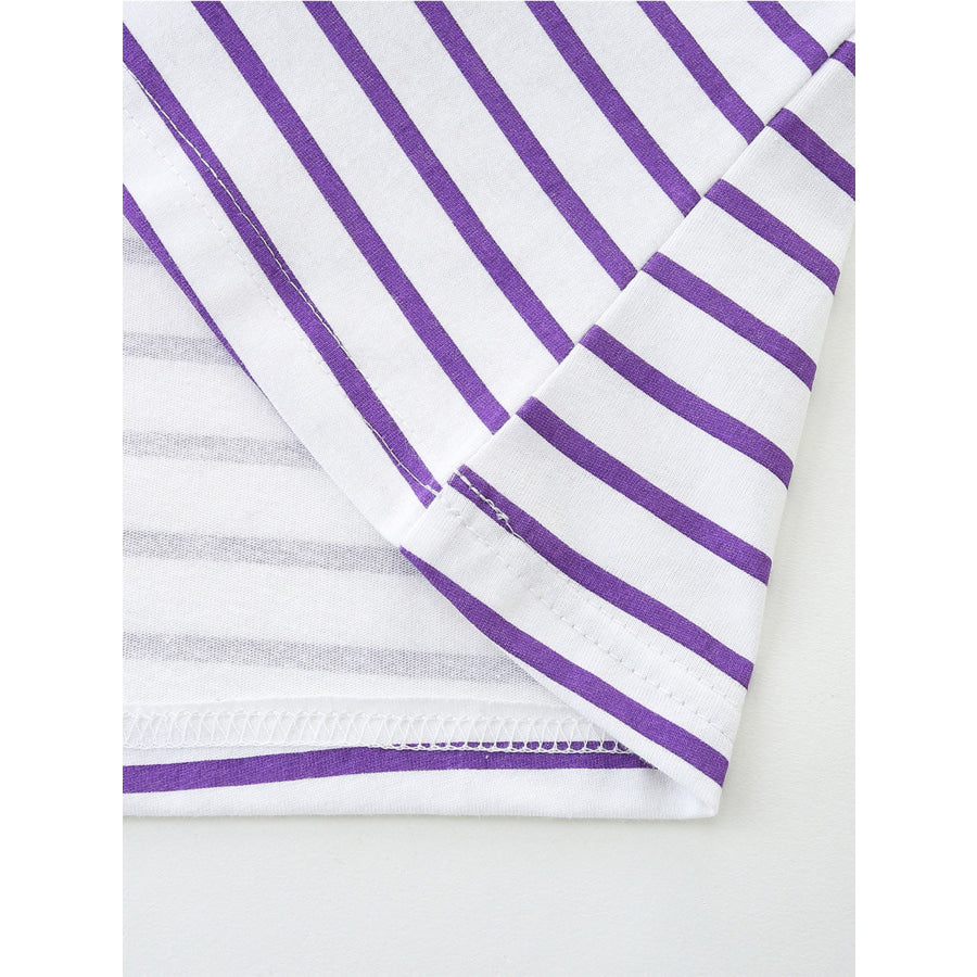 Children’s Striped Casual Dress with Cat Bag Apparel and Accessories