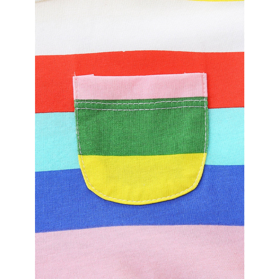 Children’s Striped Casual Short Sleeve Dress Apparel and Accessories