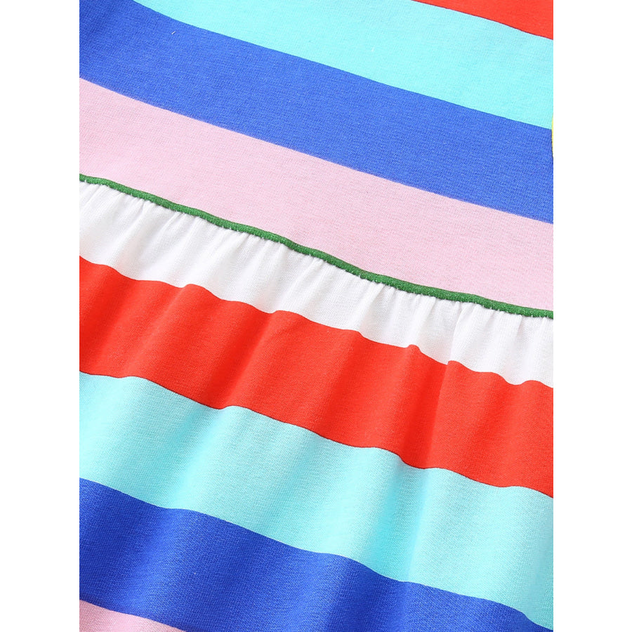 Children’s Striped Casual Short Sleeve Dress Apparel and Accessories